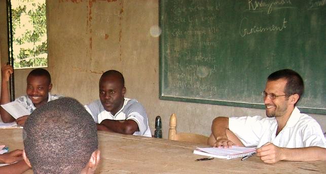 The photo above was taken by Fremy Cesar. It is of a discussion group that studied Paulo Freire's Education as the Practice of Freedom. Johny St. Louis is in the center. Asnel Bocage is on the left. I am on the right.